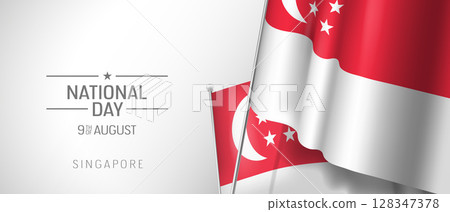 Singapore happy national day greeting card, banner vector illustration Singapore happy national day greeting card, banner vector illustration 128347378