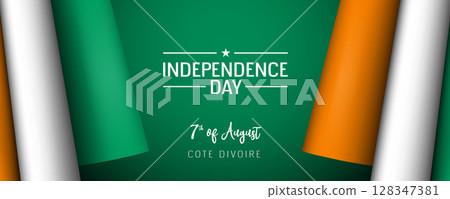 Cote Divoire independence day vector banner, greeting card. Cote Divoire independence day vector banner, greeting card. 128347381