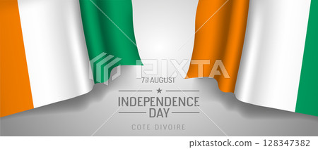 Cote Divoire happy independence day greeting card, banner with template text vector illustration 128347382