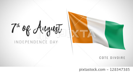 Cote Divoire independence day vector banner, greeting card. Cote Divoire independence day vector banner, greeting card. 128347385