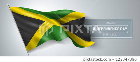Jamaica happy independence day greeting card, banner vector illustration Jamaica happy independence day greeting card, banner vector illustration 128347386