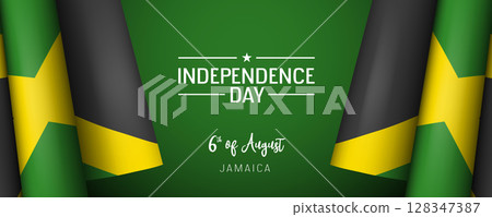 Jamaica independence day vector banner, greeting card. 128347387