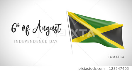 Jamaica independence day vector banner, greeting card. 128347403