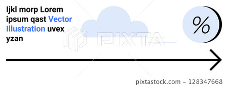 Black arrow pointing right towards a gray percentage symbol with a blue cloud design. Ideal for finance, marketing, growth tracking, business development, educational material, presentations, website Black arrow pointing right towards a gray percentage symbol with a blue cloud design. Ideal for finance, marketing, growth tracking, business development, educational material, presentations, website 128347668