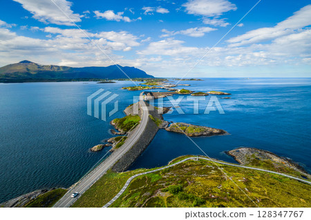 Atlantic Ocean Road aerial photography, Norway. Atlantic Ocean Road aerial photography, Norway. 128347767