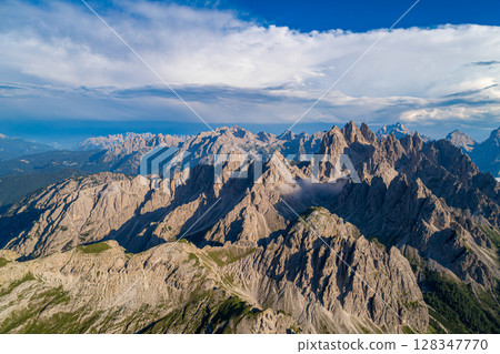 National Nature Park Tre Cime In the Dolomites Alps. Beautiful nature of Italy. National Nature Park Tre Cime In the Dolomites Alps. Beautiful nature of Italy. 128347770