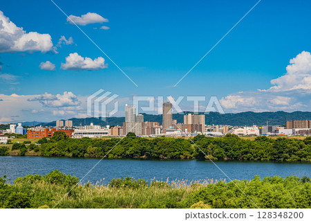 從淀川新橋橋頂眺望寢屋川市 128348200