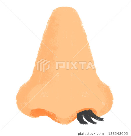 蠟筆觸感 鼻毛翹起 手繪插畫 128348693