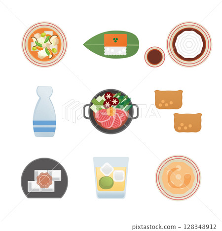 Nara gourmet illustration set 2 Nara gourmet illustration set 2 128348912