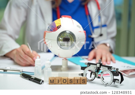 Comprehensive Ophthalmology Examination Incorporating Eye Model and Specialized Tools 128348931