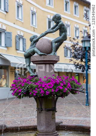 Ortisei, Italy Sculpture and fountain Ortisei, Italy Sculpture and fountain 128349462