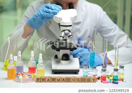 Pharmacology Research through the use of Microscopy and various Chemicals in Studies Pharmacology Research through the use of Microscopy and various Chemicals in Studies 128349529