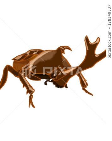 A close-up illustration of a stag beetle's manly horns 128349537