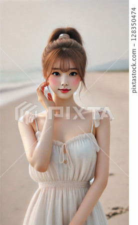 Date with her at the beach Date with her at the beach 128350474