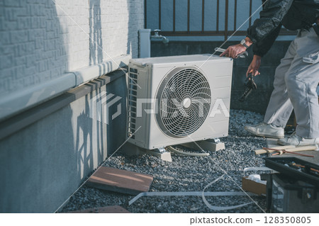 Air conditioner installation Air conditioner installation 128350805