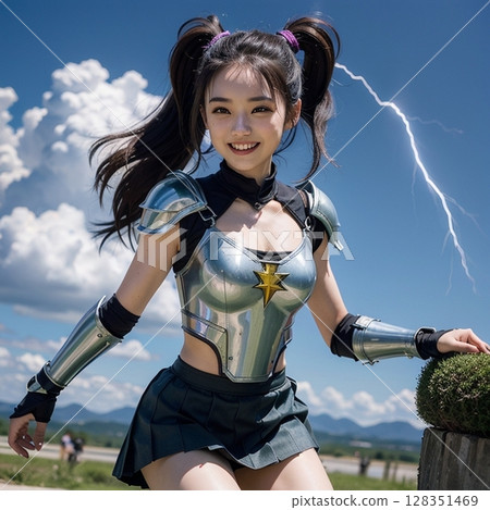 A bolt from the blue and warrior cosplay 128351469