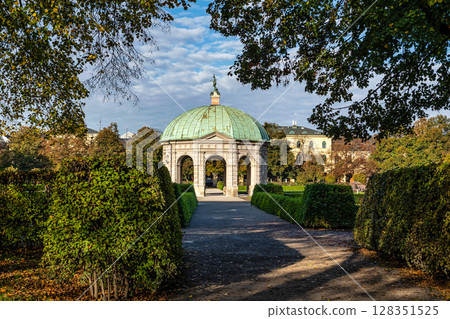 Hofgarten Park with Dianatempel in Munich, Germany 128351525