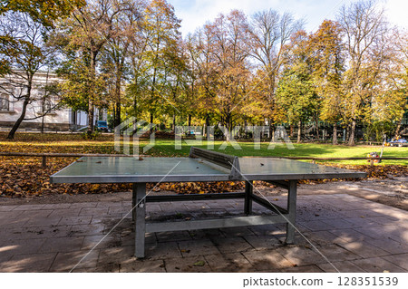 Golden autumn view at Konigsplatz - Kings Square, state capital Munich, Bavaria, Munich, Germany Golden autumn view at Konigsplatz - Kings Square, state capital Munich, Bavaria, Munich, Germany 128351539
