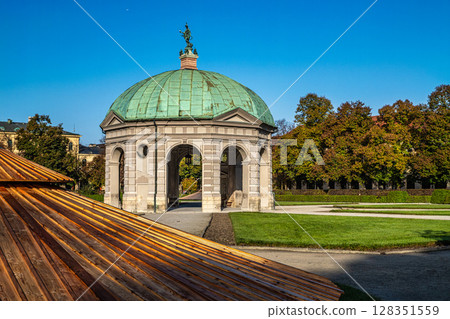 Hofgarten Park with Dianatempel in Munich, Germany 128351559