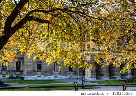Walking in Hofgarten Park in Munich on an autumn day, Germany Walking in Hofgarten Park in Munich on an autumn day, Germany 128351562