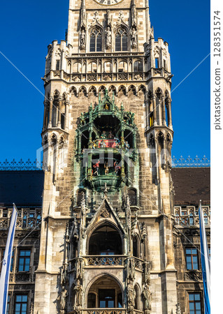 The New Town Hall at Marienplatz in Munich, Bavaria, Germany 128351574