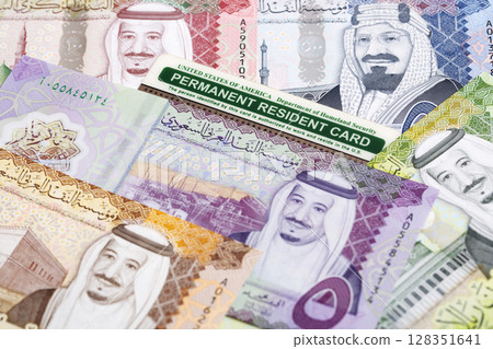 American permanent resident card on Saudi riyal American permanent resident card on Saudi riyal 128351641