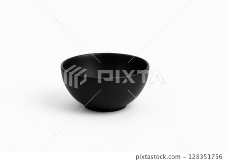 A simple black bowl on a white background 128351756