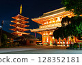 Illuminated Sensoji Temple and Five-storied Pagoda 128352181