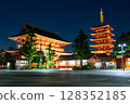 Illuminated Sensoji Temple and Five-storied Pagoda 128352185