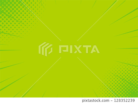 半色調旭日流行背景插圖素材 - 集中線條 - 綠色 128352239