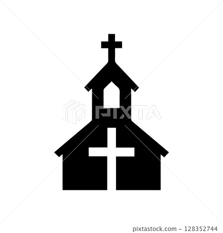 Church Silhouette Vector Illustration 128352744