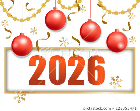 happy new year 2026 gold and red happy new year 2026 gold and red 128353471