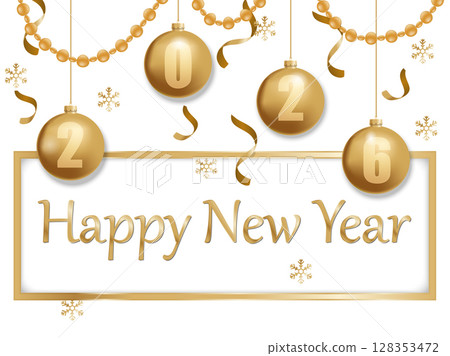 happy new year 2026 gold and white happy new year 2026 gold and white 128353472