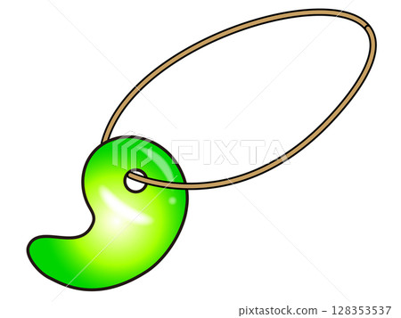 Illustration material of a beautiful magatama pendant Illustration material of a beautiful magatama pendant 128353537