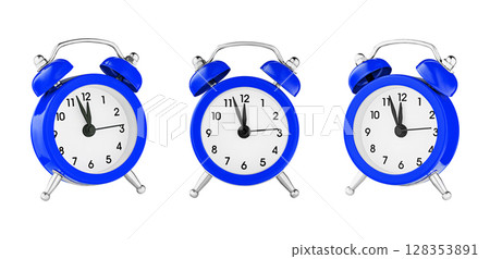 classic watch, pointer clock, Blue color alarm watch on isolated white background classic watch, pointer clock, Blue color alarm watch on isolated white background 128353891
