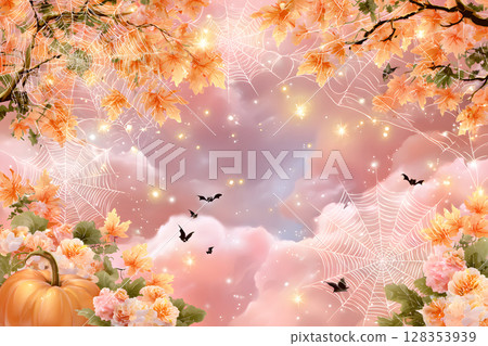 Modern Halloween abstract background with seasonal colors and copy space. Great for digital marketing and graphics. Modern Halloween abstract background with seasonal colors and copy space. Great for digital marketing and graphics. 128353939