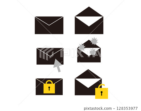 郵件圖示插圖集 郵件圖示插圖集 128353977
