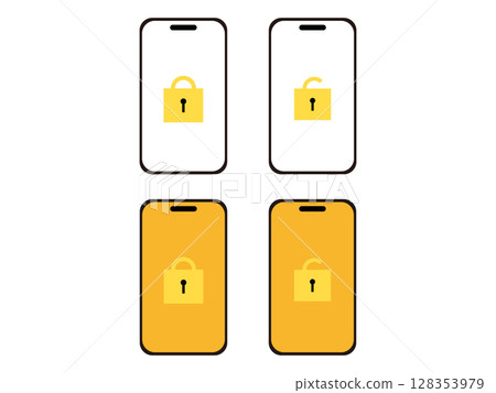一組智慧型手機鎖定畫面圖示插圖 一組智慧型手機鎖定畫面圖示插圖 128353979