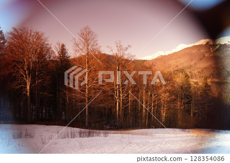 Winter Landscape Viewed Through Sunglasses 128354086