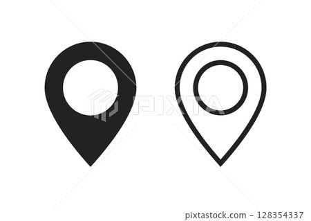 Illustration material: Cute map pin icon pin point. pin location 128354337