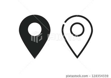 Illustration material: Cute map pin icon pin point. pin location Illustration material: Cute map pin icon pin point. pin location 128354339