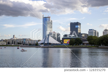 07.07.2025- Minsk, Belarus - Svislach river in the city. 128355270