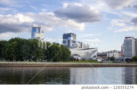 07.07.2025- Minsk, Belarus - Svislach river in the city. 128355274
