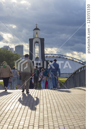 07.07.2025- Minsk, Belarus - The Island of tears memorial complex dedicated to Belarusian soldiers who died during the Soviet-Afghan War. 07.07.2025- Minsk, Belarus - The Island of tears memorial complex dedicated to Belarusian soldiers who died during the Soviet-Afghan War. 128355330