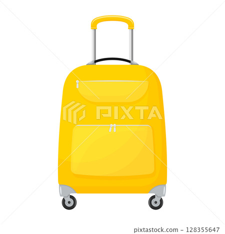 Suitcase for travel, icon isolated white background. luggage icon for trip, tourism, voyage or summer vacation. Flat design Suitcase for travel, icon isolated white background. luggage icon for trip, tourism, voyage or summer vacation. Flat design 128355647