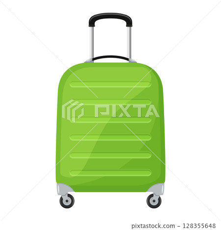 Suitcase for travel, icon isolated white background. luggage icon for trip, tourism, voyage or summer vacation. Flat design Suitcase for travel, icon isolated white background. luggage icon for trip, tourism, voyage or summer vacation. Flat design 128355648