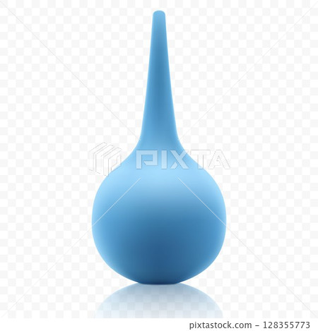 Medical rubber enema , isolated on transparent background. Realistic 3d vector. Pear realistic enema vector illustration. Medical rubber enema , isolated on transparent background. Realistic 3d vector. Pear realistic enema vector illustration. 128355773