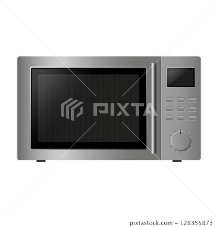 Microwave isolated on White Background. Cooking equipment, electrical appliances, kitchen technology concept. Stock vector illustration Isolated on white background in flat cartoon style. Microwave isolated on White Background. Cooking equipment, electrical appliances, kitchen technology concept. Stock vector illustration Isolated on white background in flat cartoon style. 128355873