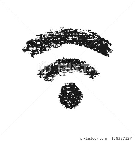 Wifi hand drawn in chalk vector white icon on a black background 128357127