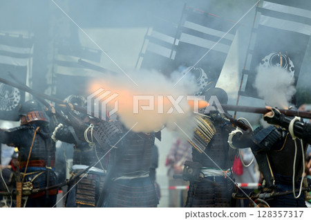 Okayama Castle Rifle Corps: Traditional Gunnery Demonstration, Akashi Park, Time Week Okayama Castle Rifle Corps: Traditional Gunnery Demonstration, Akashi Park, Time Week 128357317